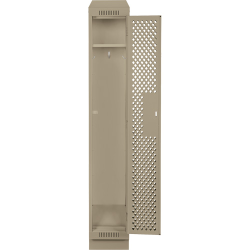 Clean Line Lockers, 12" x 18" x 82", Steel, Beige, Rivet (Assembled), Perforated Planification Entrepots Molloy