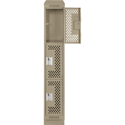 Casiers Clean Line, 3 niveaux, 12" x 18" x 82", Acier, Beige, Rivet (assembl&eacute;), Perfor&eacute; Planification Entrepots Molloy