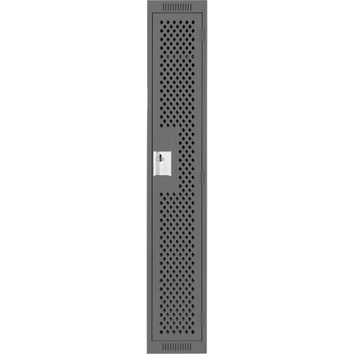 Clean Line Lockers, 12" x 15" x 72", Steel, Charcoal, Rivet (Assembled), Perforated Planification Entrepots Molloy
