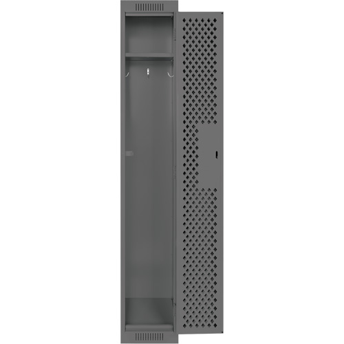 Clean Line Lockers, 12" x 15" x 72", Steel, Charcoal, Rivet (Assembled), Perforated Planification Entrepots Molloy