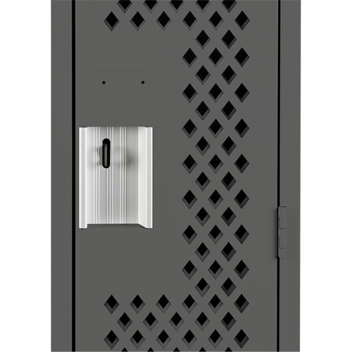 Clean Line Lockers, Bank of 2, 24" x 15" x 72", Steel, Charcoal, Rivet (Assembled), Perforated Planification Entrepots Molloy