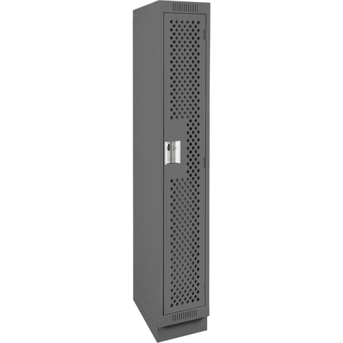 Clean Line Lockers, 12" x 12" x 76", Steel, Charcoal, Rivet (Assembled), Perforated Planification Entrepots Molloy