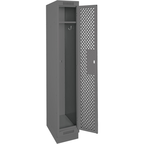 Clean Line Lockers, 12" x 12" x 76", Steel, Charcoal, Rivet (Assembled), Perforated Planification Entrepots Molloy