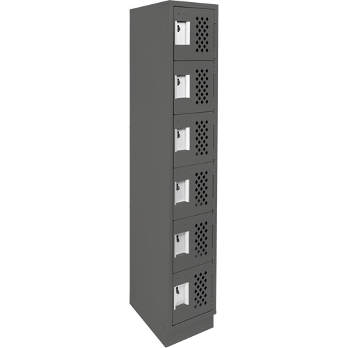 Assembled Lockerettes Clean Line Perforated Economy Lockers, 6 -tier, 18" x 72" x 12", Steel Planification Entrepots Molloy