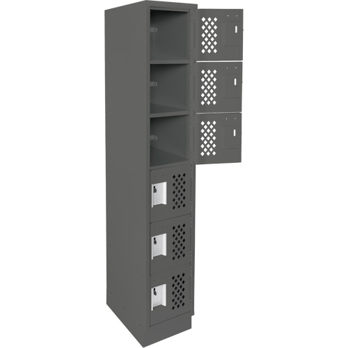 Assembled Lockerettes Clean Line Perforated Economy Lockers, 6 -tier, 18" x 72" x 12", Steel Planification Entrepots Molloy