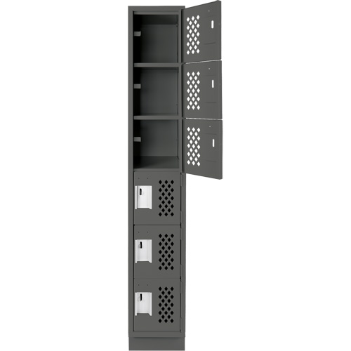 Assembled Lockerettes Clean Line Perforated Economy Lockers, 6 -tier, 18" x 72" x 12", Steel Planification Entrepots Molloy
