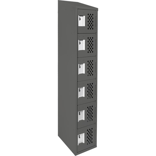 Assembled Lockerettes Clean Line Perforated Economy Lockers, 6 -tier, 18" x 72" x 12", Steel Planification Entrepots Molloy