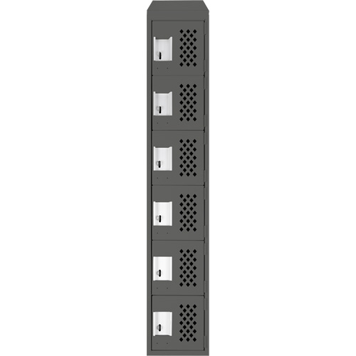 Assembled Lockerettes Clean Line Perforated Economy Lockers, 6 -tier, 18" x 72" x 12", Steel Planification Entrepots Molloy