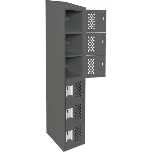 Assembled Lockerettes Clean Line Perforated Economy Lockers, 6 -tier, 18" x 72" x 12", Steel Planification Entrepots Molloy