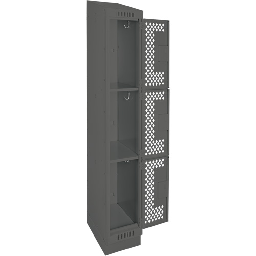 Casiers Clean Line, 3 niveaux, 12" x 18" x 82", Acier, Charbon, Rivet (assembl&eacute;), Perfor&eacute; Planification Entrepots Molloy