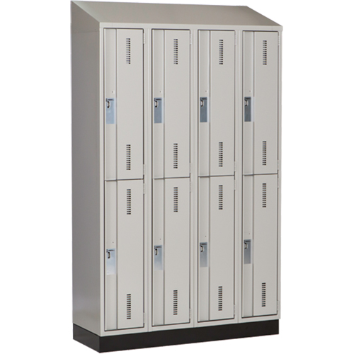 Casiers robustes Concorde, 2 niveaux, Bloc de 4, 48" x 18" x 82", Acier, Gris, Soud&eacute; (assembl&eacute;) Planification Entrepots Molloy