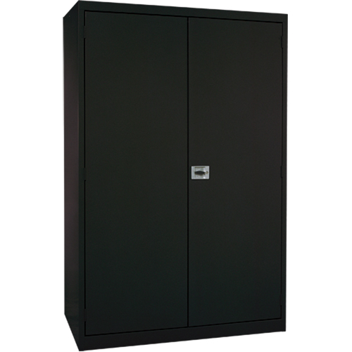 Deep Hi-Boy Storage Cabinet, Steel, 4 Shelves, 72" H x 36" W x 24" D, Black Planification Entrepots Molloy