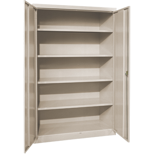 Armoires de rangement Hi-Boy profondes, Acier, 4 Tablettes, 72" h x 36" la x 24" P, Beige Planification Entrepots Molloy