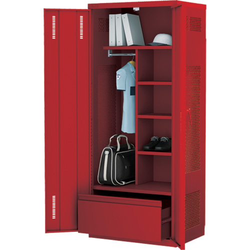 Casier de luxe pour &eacute;quipement, Acier, 36" la x 24" p x 72" h, Rouge Planification Entrepots Molloy