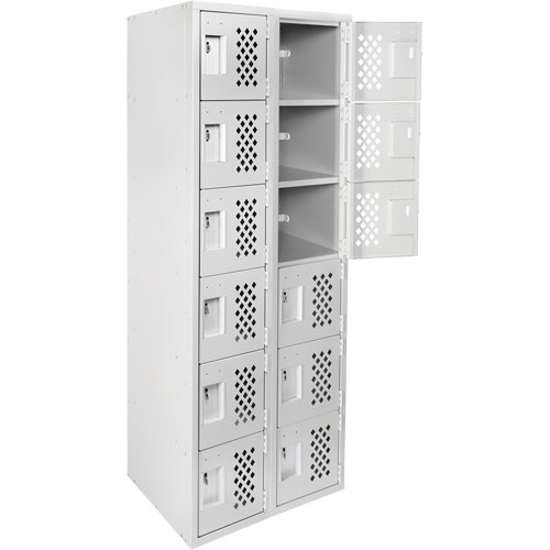Clean Line Lockerettes, 6 -tier, Bank of 2, 18" x 72" x 12", Steel Planification Entrepots Molloy