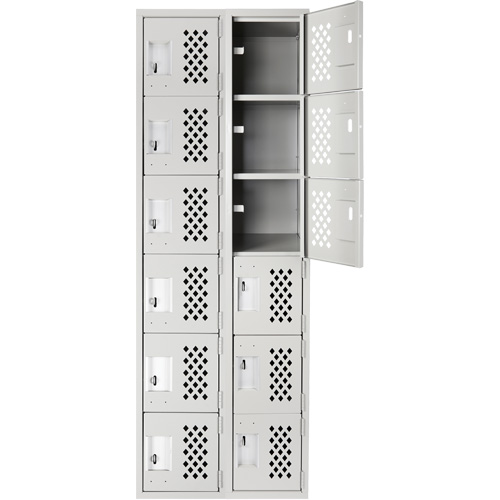 Clean Line Lockerettes, 6 -tier, Bank of 2, 18" x 72" x 12", Steel Planification Entrepots Molloy