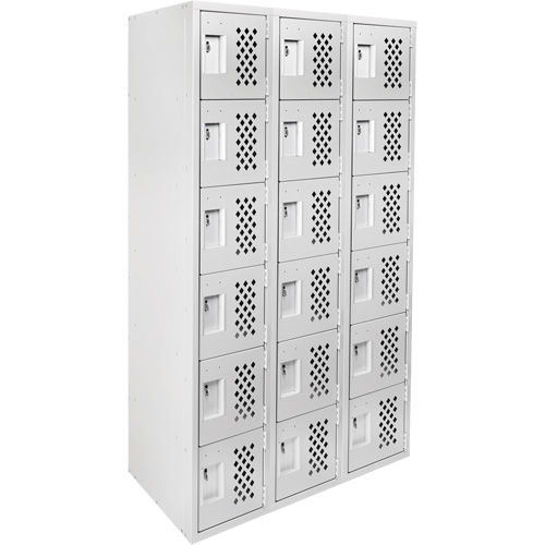 Clean Line Lockerettes, 6 -tier, Bank of 3, 18" x 72" x 12", Steel Planification Entrepots Molloy