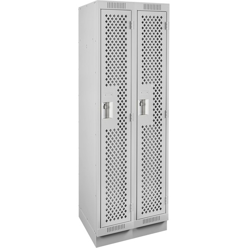 Casiers Clean Line, Bloc de 2, 24" x 18" x 76", Acier, Gris, Rivet (assembl&eacute;), Perfor&eacute; Planification Entrepots Molloy