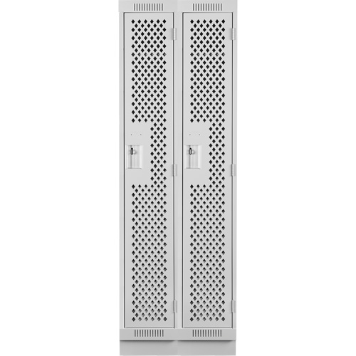 Casiers Clean Line, Bloc de 2, 24" x 18" x 76", Acier, Gris, Rivet (assembl&eacute;), Perfor&eacute; Planification Entrepots Molloy