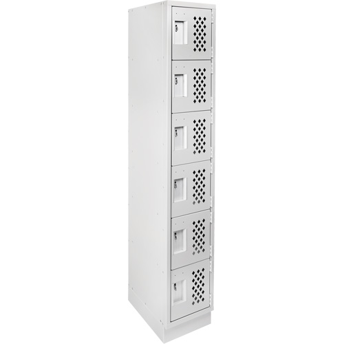 Assembled Lockerettes Clean Line Perforated Economy Lockers, 6 -tier, 18" x 72" x 12", Steel Planification Entrepots Molloy
