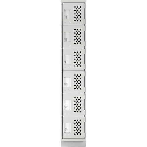 Assembled Lockerettes Clean Line Perforated Economy Lockers, 6 -tier, 18" x 72" x 12", Steel Planification Entrepots Molloy