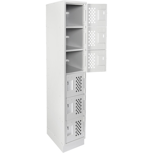 Assembled Lockerettes Clean Line Perforated Economy Lockers, 6 -tier, 18" x 72" x 12", Steel Planification Entrepots Molloy