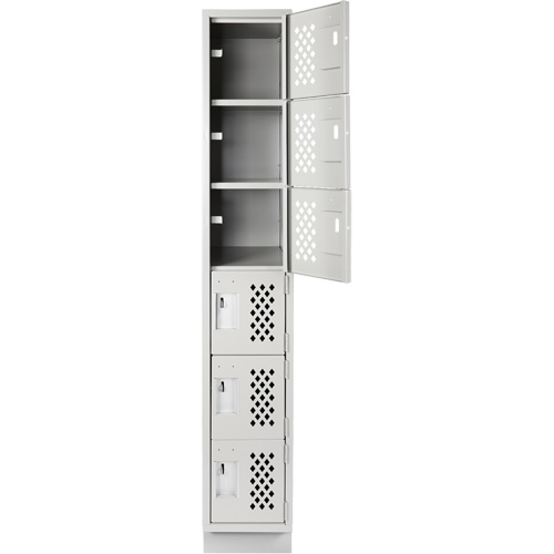 Assembled Lockerettes Clean Line Perforated Economy Lockers, 6 -tier, 18" x 72" x 12", Steel Planification Entrepots Molloy
