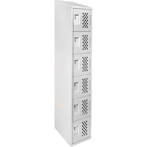 Assembled Lockerettes Clean Line Perforated Economy Lockers, 6 -tier, 18" x 72" x 12", Steel Planification Entrepots Molloy