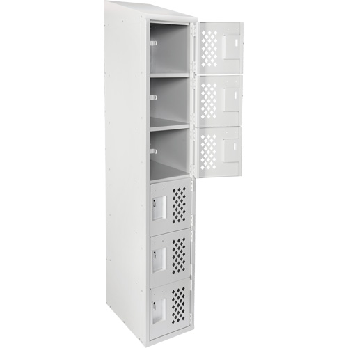 Assembled Lockerettes Clean Line Perforated Economy Lockers, 6 -tier, 18" x 72" x 12", Steel Planification Entrepots Molloy