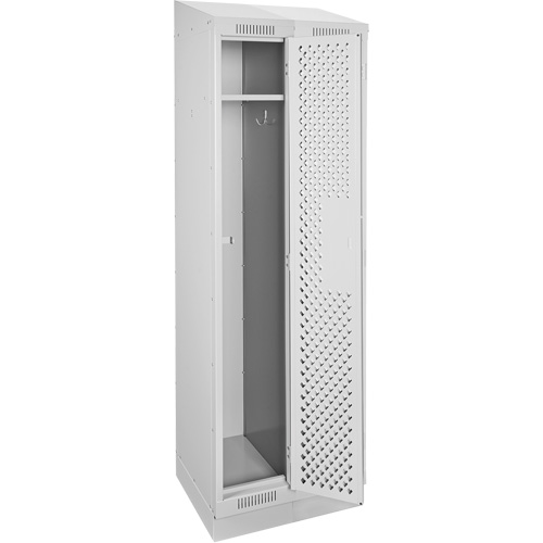 Clean Line Lockers, Bank of 2, 24" x 18" x 82", Steel, Grey, Rivet (Assembled), Perforated Planification Entrepots Molloy