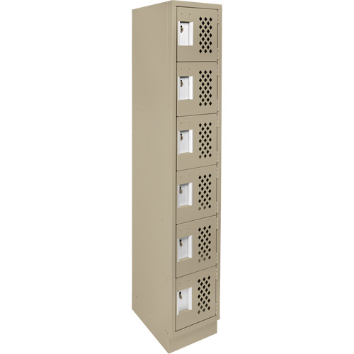 Assembled Lockerettes Clean Line Perforated Economy Lockers, 6 -tier, 18" x 72" x 12", Steel Planification Entrepots Molloy