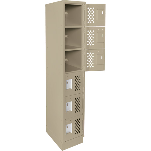 Assembled Lockerettes Clean Line Perforated Economy Lockers, 6 -tier, 18" x 72" x 12", Steel Planification Entrepots Molloy