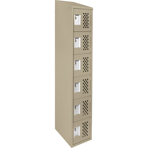 Assembled Lockerettes Clean Line Perforated Economy Lockers, 6 -tier, 18" x 72" x 12", Steel Planification Entrepots Molloy
