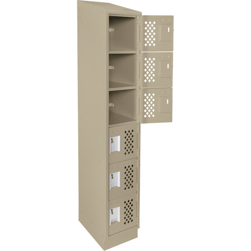 Assembled Lockerettes Clean Line Perforated Economy Lockers, 6 -tier, 18" x 72" x 12", Steel Planification Entrepots Molloy