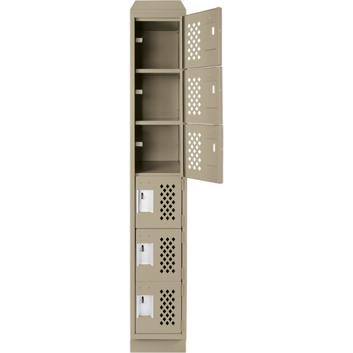 Assembled Lockerettes Clean Line Perforated Economy Lockers, 6 -tier, 18" x 72" x 12", Steel Planification Entrepots Molloy