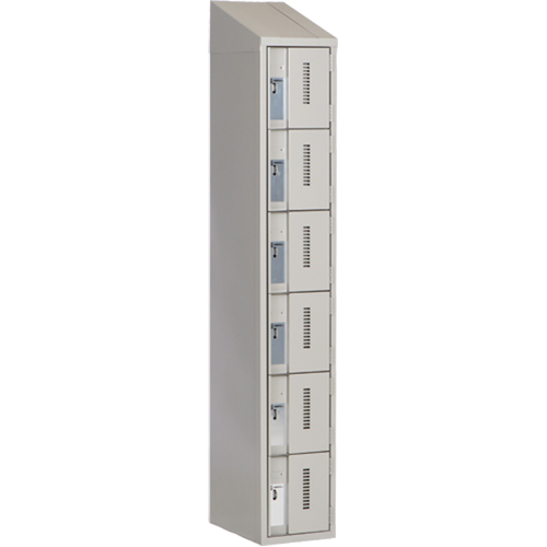 Concorde Heavy-Duty Lockers, 6 -tier, 12" x 18" x 78", Steel, Grey, Welded (Assembled) Planification Entrepots Molloy