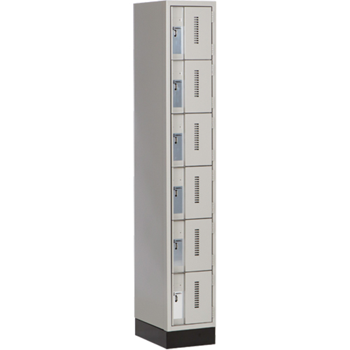 Concorde Heavy-Duty Lockers, 6 -tier, 12" x 18" x 76", Steel, Grey, Welded (Assembled) Planification Entrepots Molloy