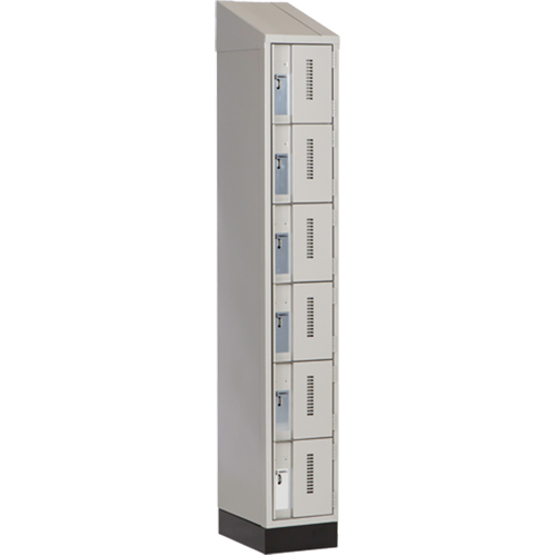 Concorde Heavy-Duty Lockers, 6 -tier, 12" x 18" x 82", Steel, Grey, Welded (Assembled) Planification Entrepots Molloy