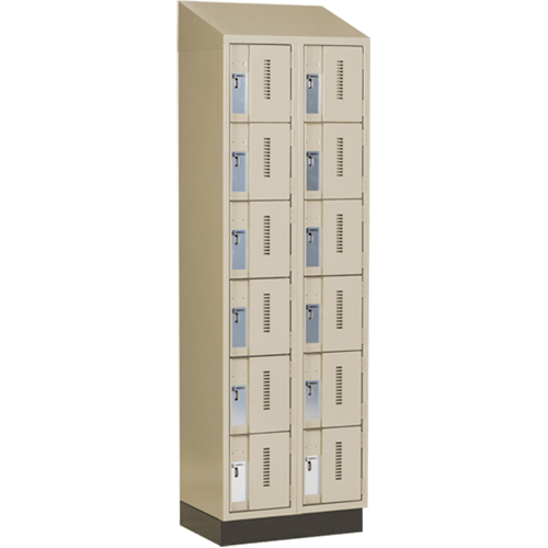 Casiers robustes Concorde, 6 niveaux, Bloc de 2, 24" x 18" x 82", Acier, Beige, Soud&eacute; (assembl&eacute;) Planification Entrepots Molloy