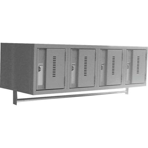 Wall Hung Lockers - Heavy Duty, Bank of 4, 18" x 12" x 12", Steel Planification Entrepots Molloy