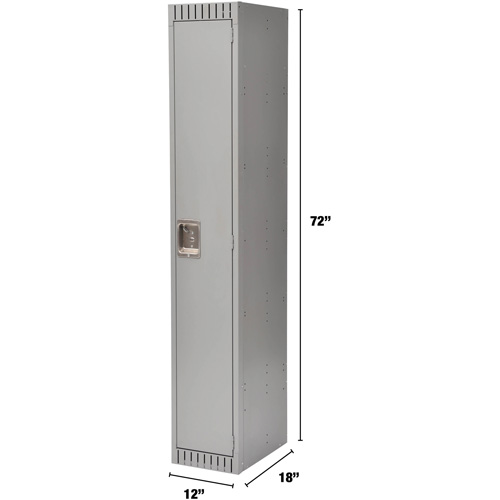 Lockers, 12" x 18" x 72", Steel, Grey, Rivet (Assembled) Planification Entrepots Molloy