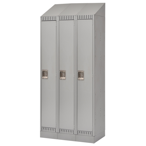 Casiers assembl&eacute;s, Bloc de 3, 36" x 18" x 72", Acier, Gris, Rivet (assembl&eacute;) Planification Entrepots Molloy