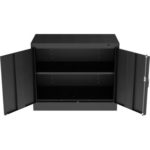 Armoire standard &agrave; hauteur de bureau, Acier, 30" h x 36" la x 18" P, Noir Planification Entrepots Molloy