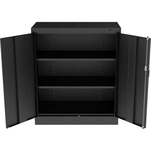 Standard Counter-High Cabinet, Steel, 2 Shelves, 42" H x 36" W x 18" D, Black Planification Entrepots Molloy
