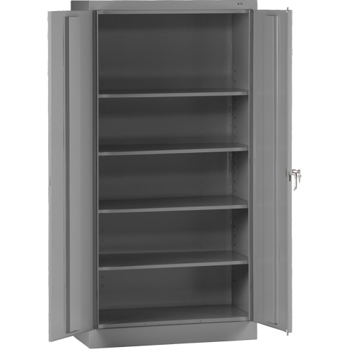 Armoire de rangement standard, Acier, 4 Tablettes, 72" h x 36" la x 18" P, Gris Planification Entrepots Molloy