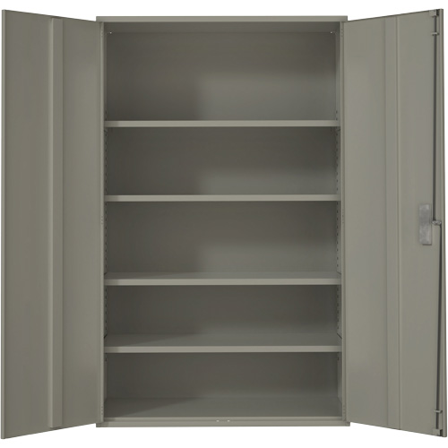 Armoire de rangement Hi-Boy tr&egrave;s large, Acier, 4 Tablettes, 72" h x 48" la x 24" P, Gris Planification Entrepots Molloy