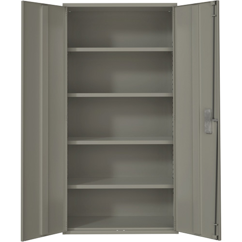 Hi-Boy Storage Cabinet, Steel, 4 Shelves, 72" H x 36" W x 18" D, Grey Planification Entrepots Molloy