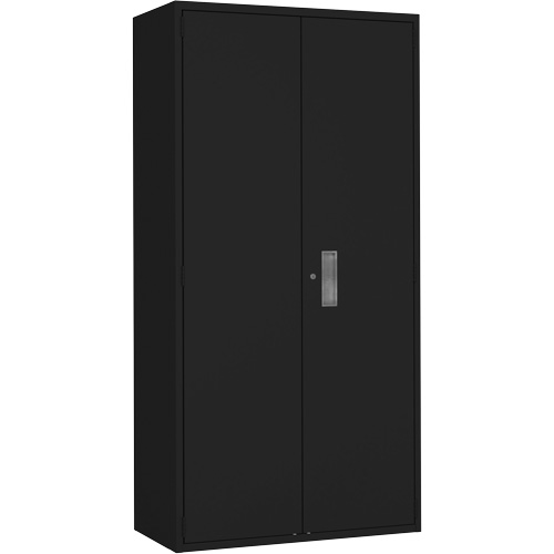 Hi-Boy Storage Cabinet, Steel, 4 Shelves, 72" H x 36" W x 18" D, Black Planification Entrepots Molloy