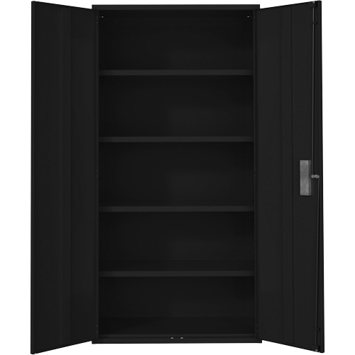 Hi-Boy Storage Cabinet, Steel, 4 Shelves, 72" H x 36" W x 18" D, Black Planification Entrepots Molloy