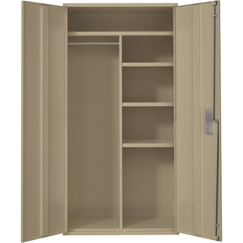 Armoire de rangements combin&eacute;s, Acier, 6 Tablettes, 72" h x 36" la x 18" P, Beige Planification Entrepots Molloy